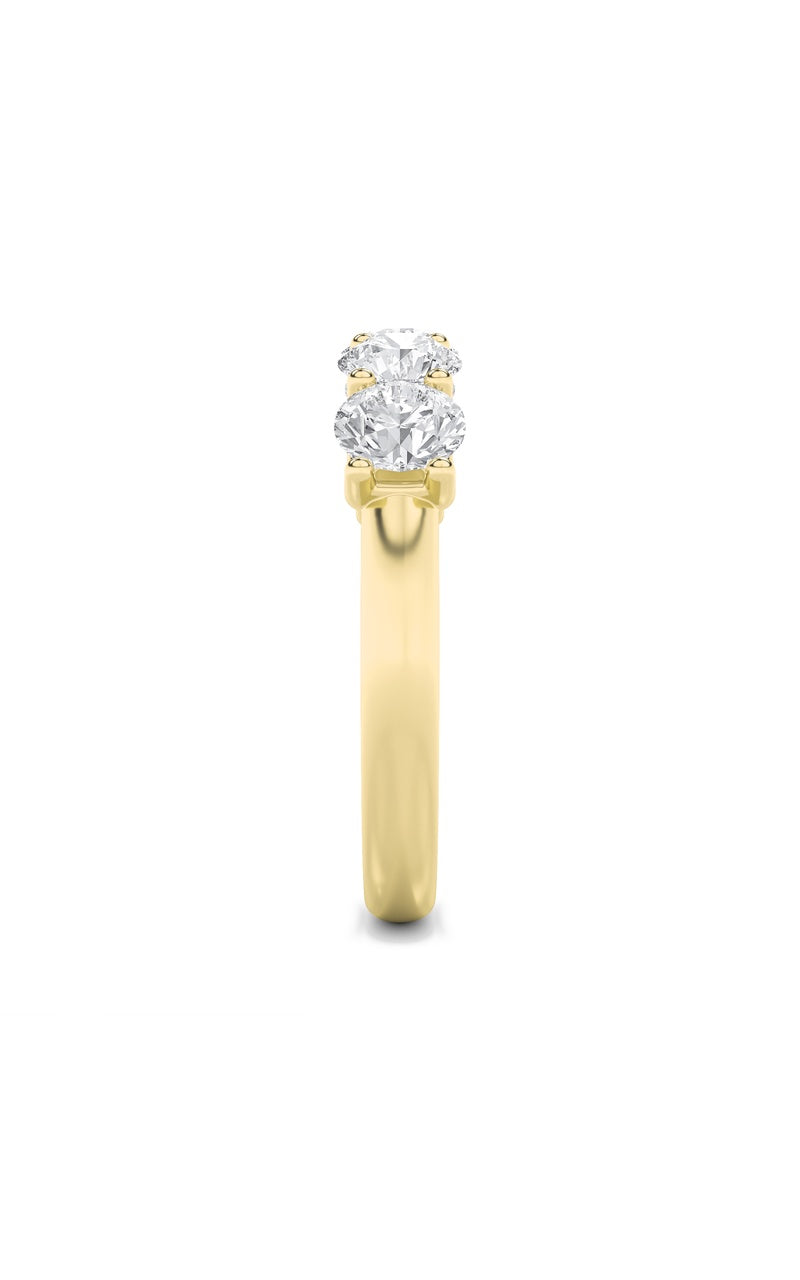 2Cttw Round Shaped Lab Grown Diamond (F/VS) Five Stone Band Ring in 14K Gold