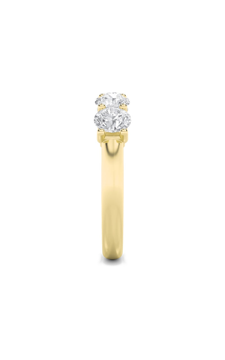 2Cttw Round Shaped Lab Grown Diamond (F/VS) Five Stone Band Ring in 14K Gold