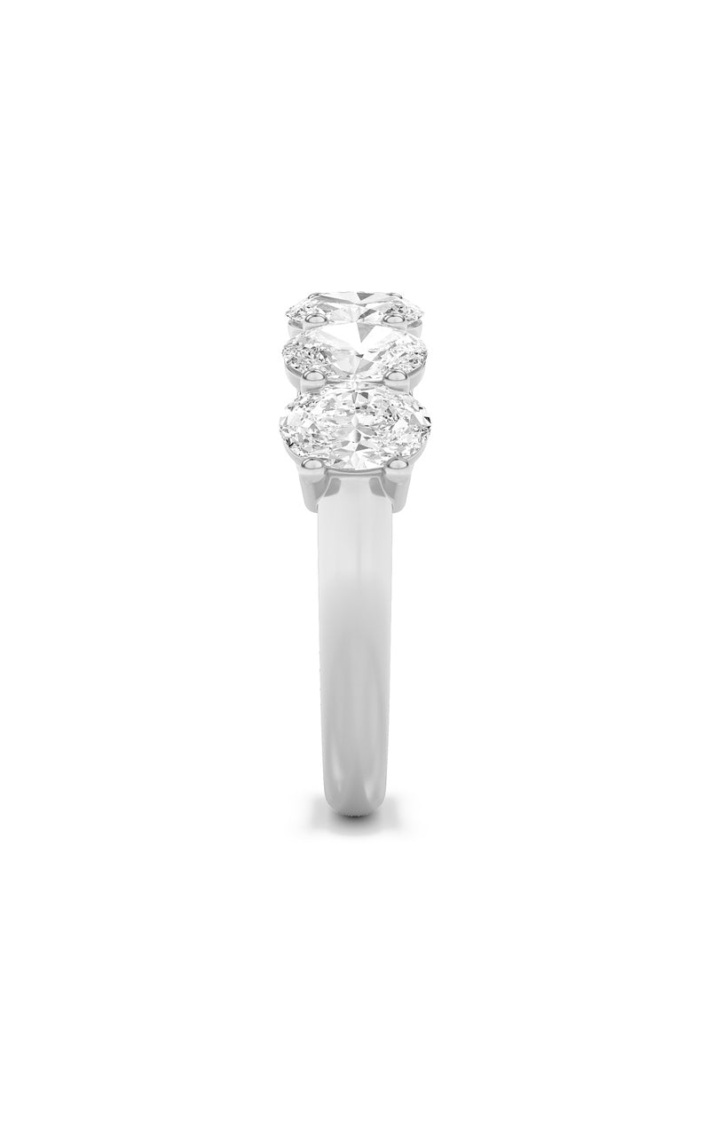 2Cttw Oval Shaped Lab Grown Diamond (F/VS) Seven Stone Band Ring in 14K Gold