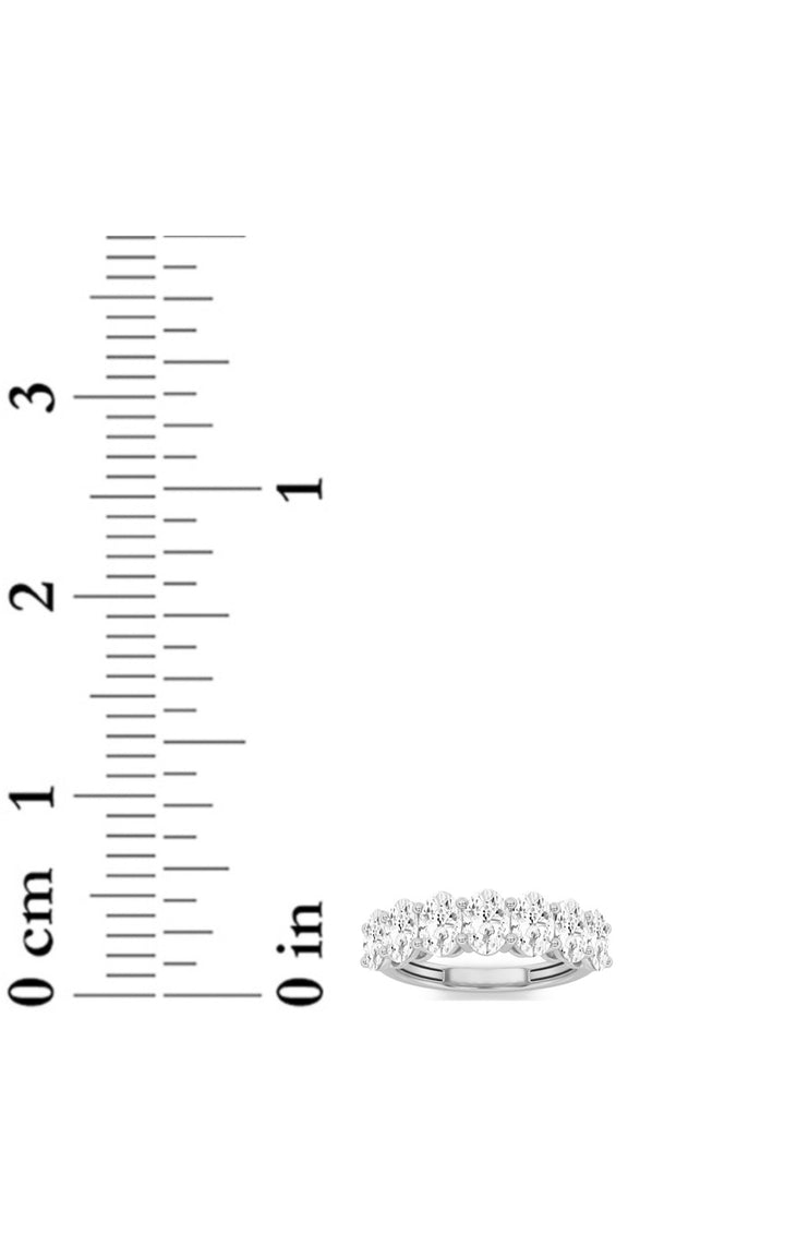 2Cttw Oval Shaped Lab Grown Diamond (F/VS) Seven Stone Band Ring in 14K Gold
