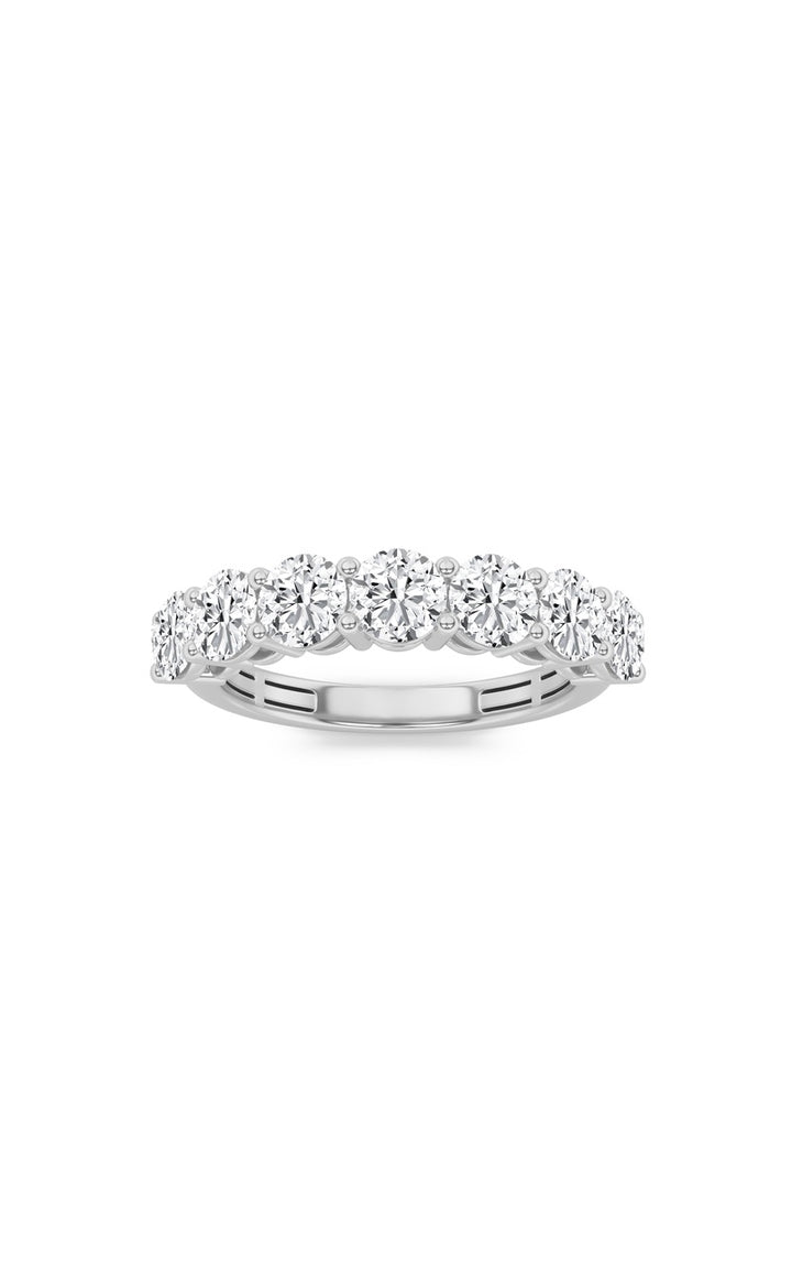 2Cttw Round Shaped Lab Grown Diamond (F/VS) SevenStone Band Ring in 14K Gold