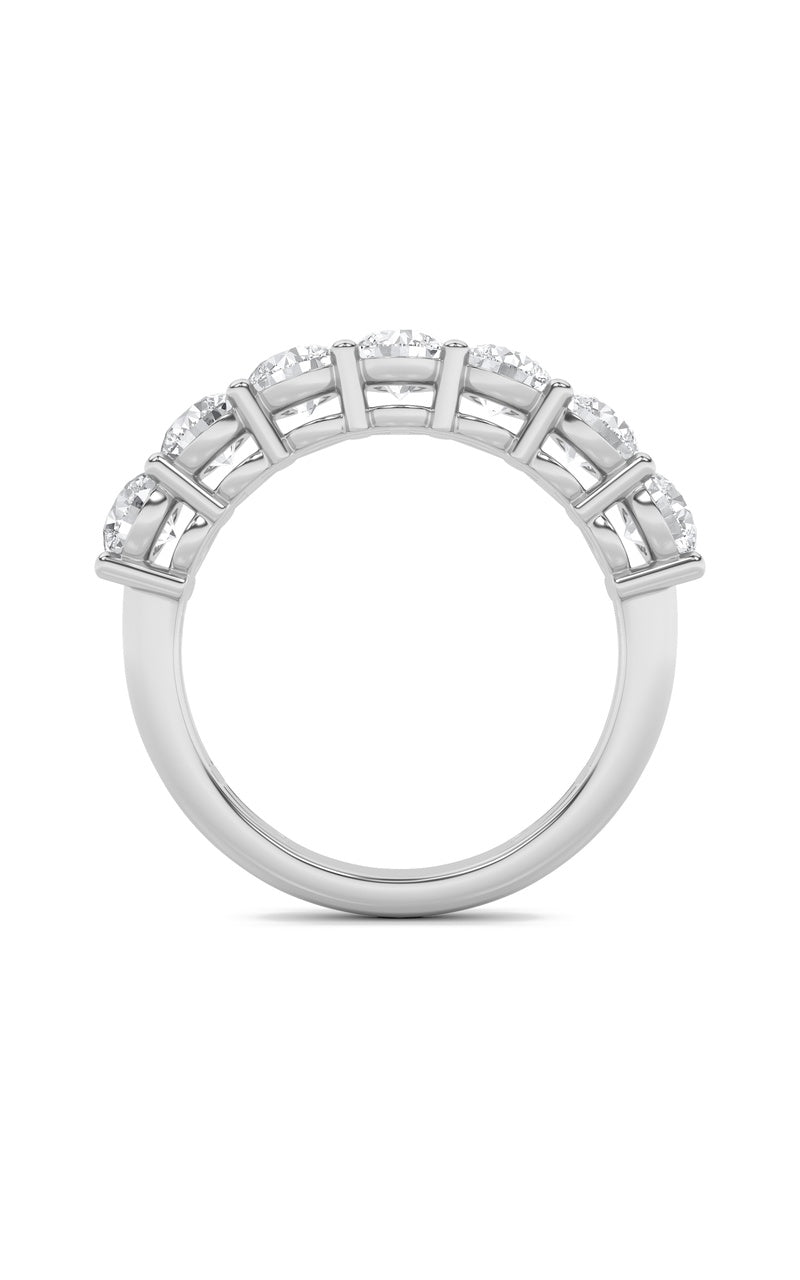 2Cttw Round Shaped Lab Grown Diamond (F/VS) SevenStone Band Ring in 14K Gold
