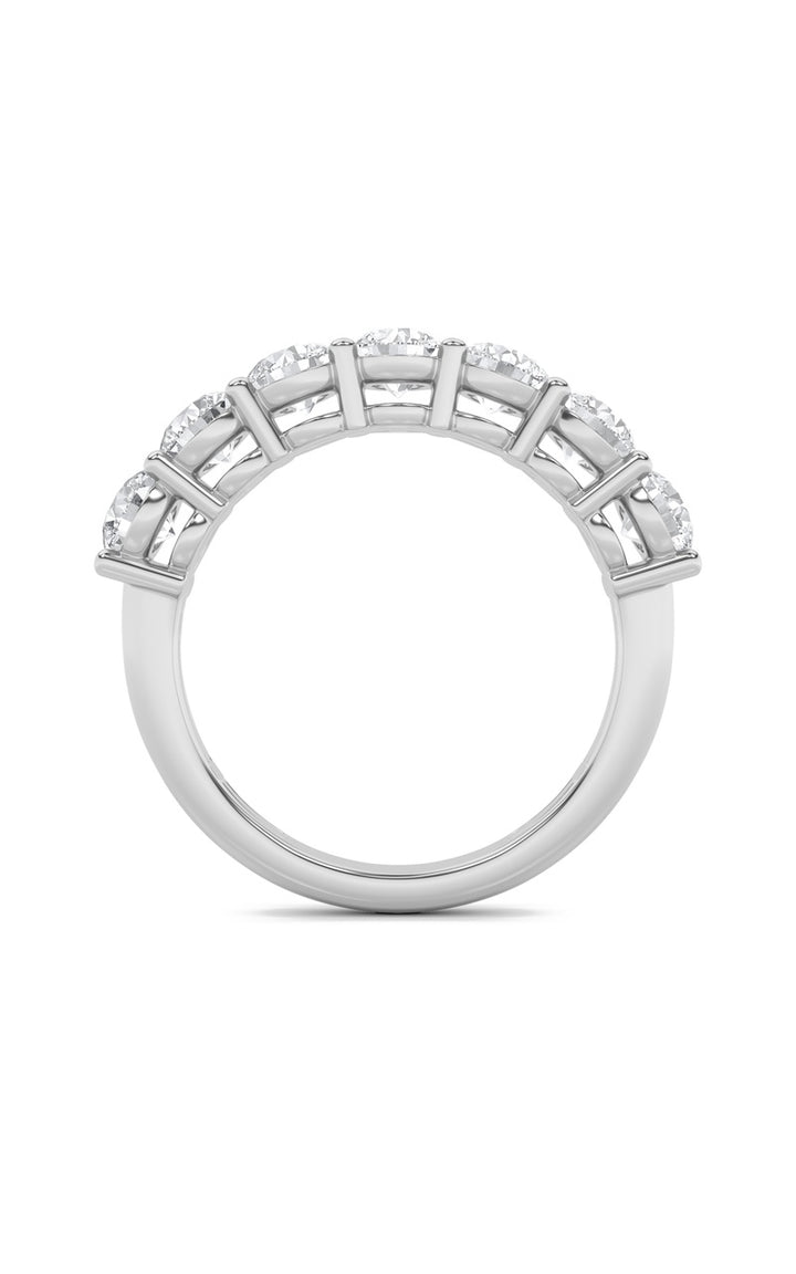 2Cttw Round Shaped Lab Grown Diamond (F/VS) SevenStone Band Ring in 14K Gold