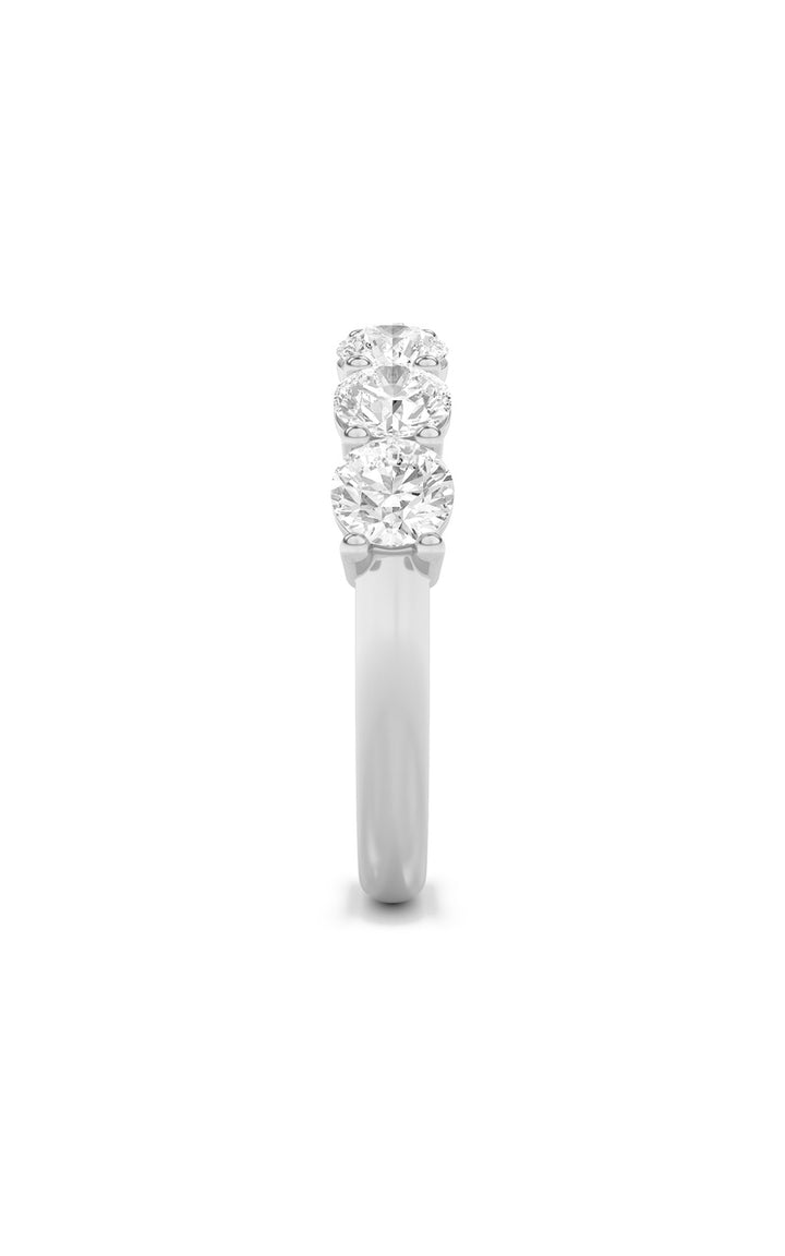 2Cttw Round Shaped Lab Grown Diamond (F/VS) SevenStone Band Ring in 14K Gold