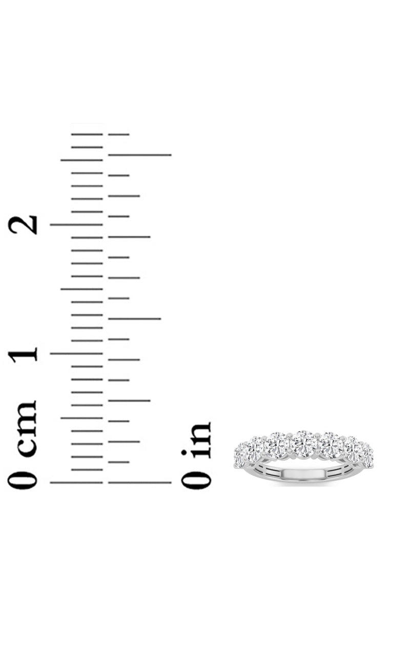 2Cttw Round Shaped Lab Grown Diamond (F/VS) SevenStone Band Ring in 14K Gold