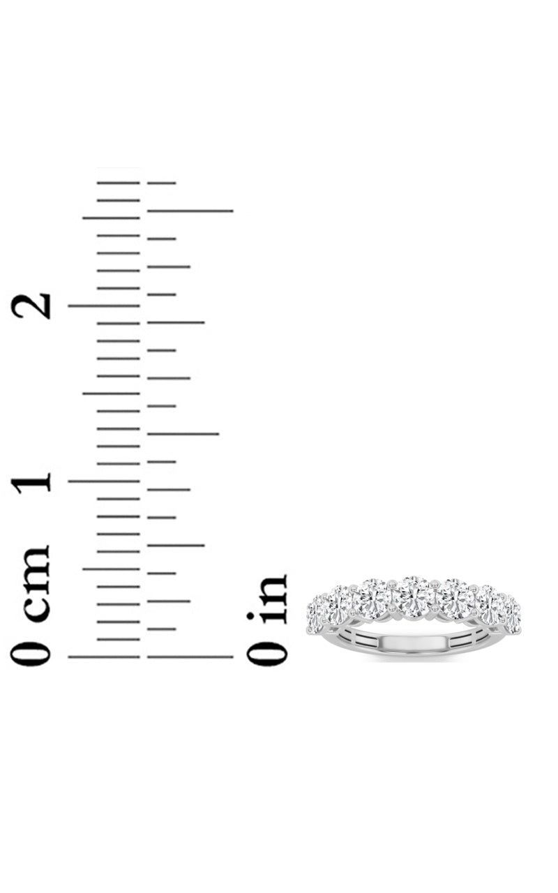 3Cttw Round Shaped Lab Grown Diamond (F/VS) Seven Stone Band Ring in 14K Gold
