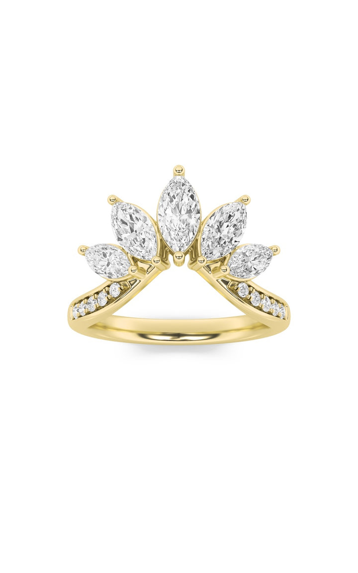 1.5Cttw Marquise Shaped Lab Grown Diamond (F/VVS)Fancy Contour Ring in 14K Gold