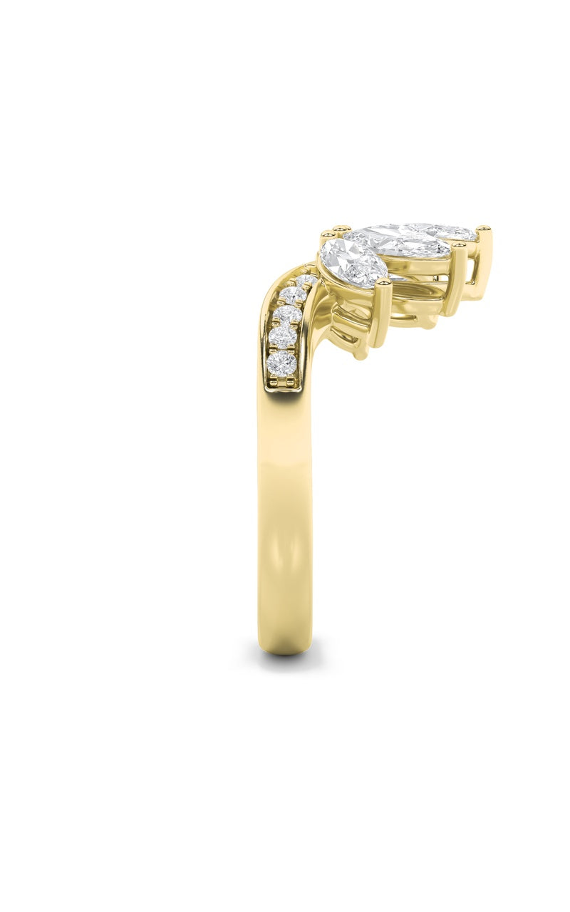 1.5Cttw Marquise Shaped Lab Grown Diamond (F/VVS)Fancy Contour Ring in 14K Gold