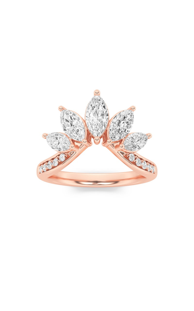 1.5Cttw Marquise Shaped Lab Grown Diamond (F/VVS)Fancy Contour Ring in 14K Gold