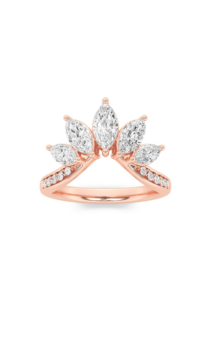 1.5Cttw Marquise Shaped Lab Grown Diamond (F/VVS)Fancy Contour Ring in 14K Gold