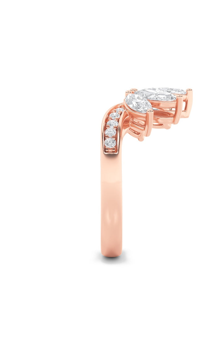 1.5Cttw Marquise Shaped Lab Grown Diamond (F/VVS) Fancy Contour Ring in 14K Gold
