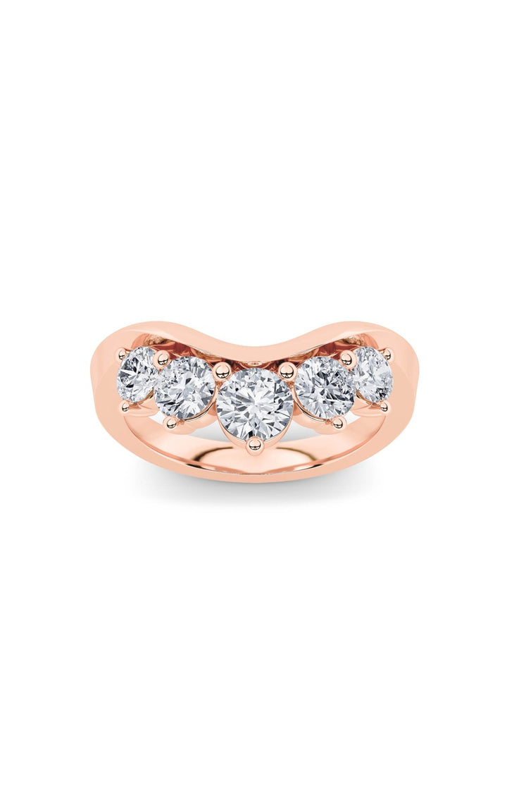 1Cttw Round Shaped Lab Grown Diamond (F/VS) Fancy Contour Ring in 14K Gold