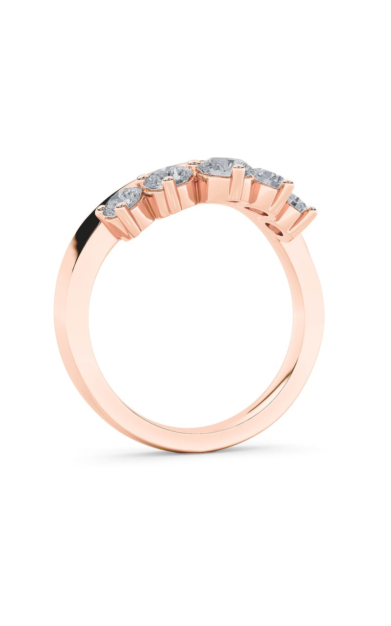 1Cttw Round Shaped Lab Grown Diamond (F/VS) FancyContour Ring in 14K Gold
