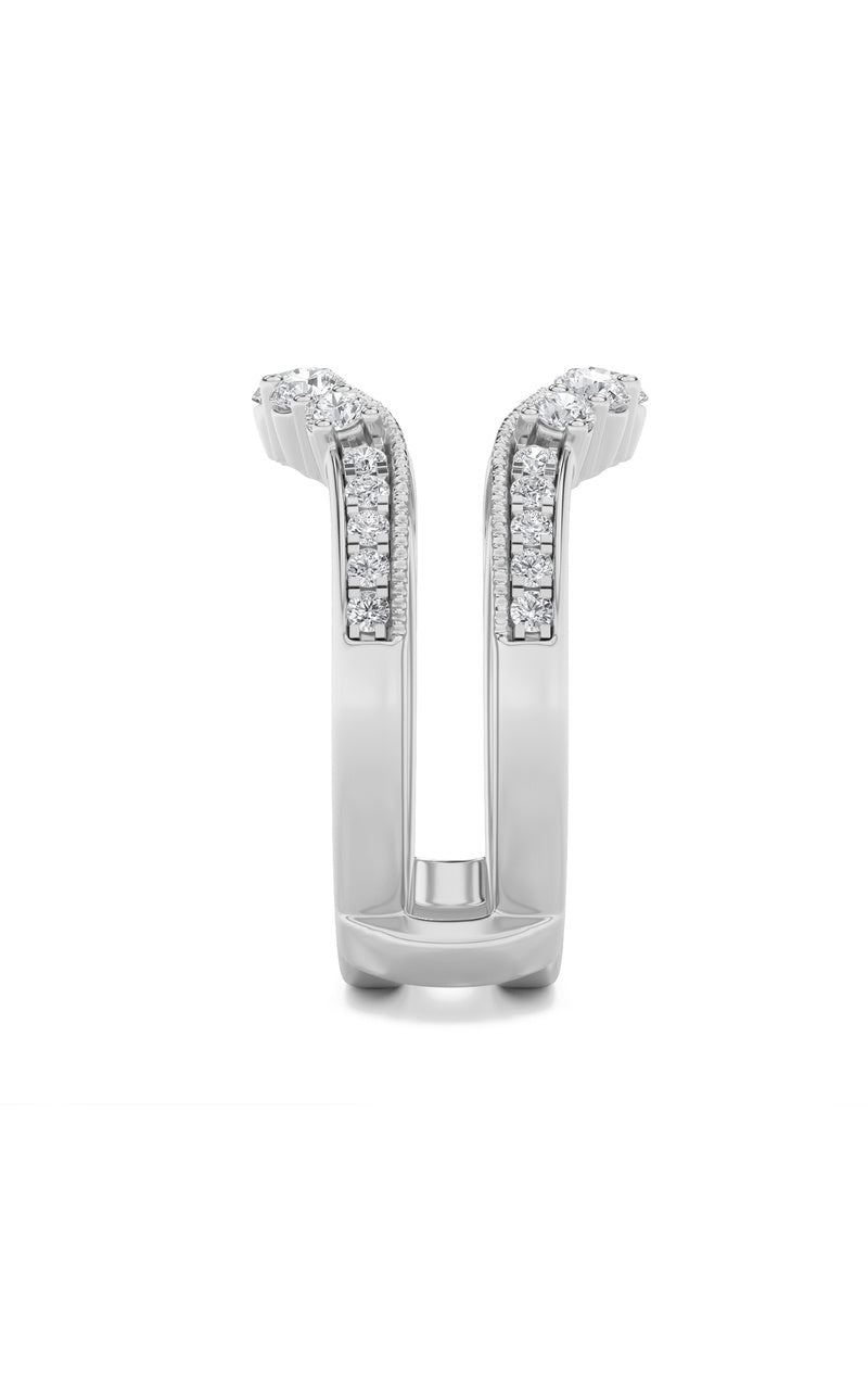 1Cttw Round Shaped Lab Grown Diamond (F/VS) Insert Jacket Ring in 14K Gold