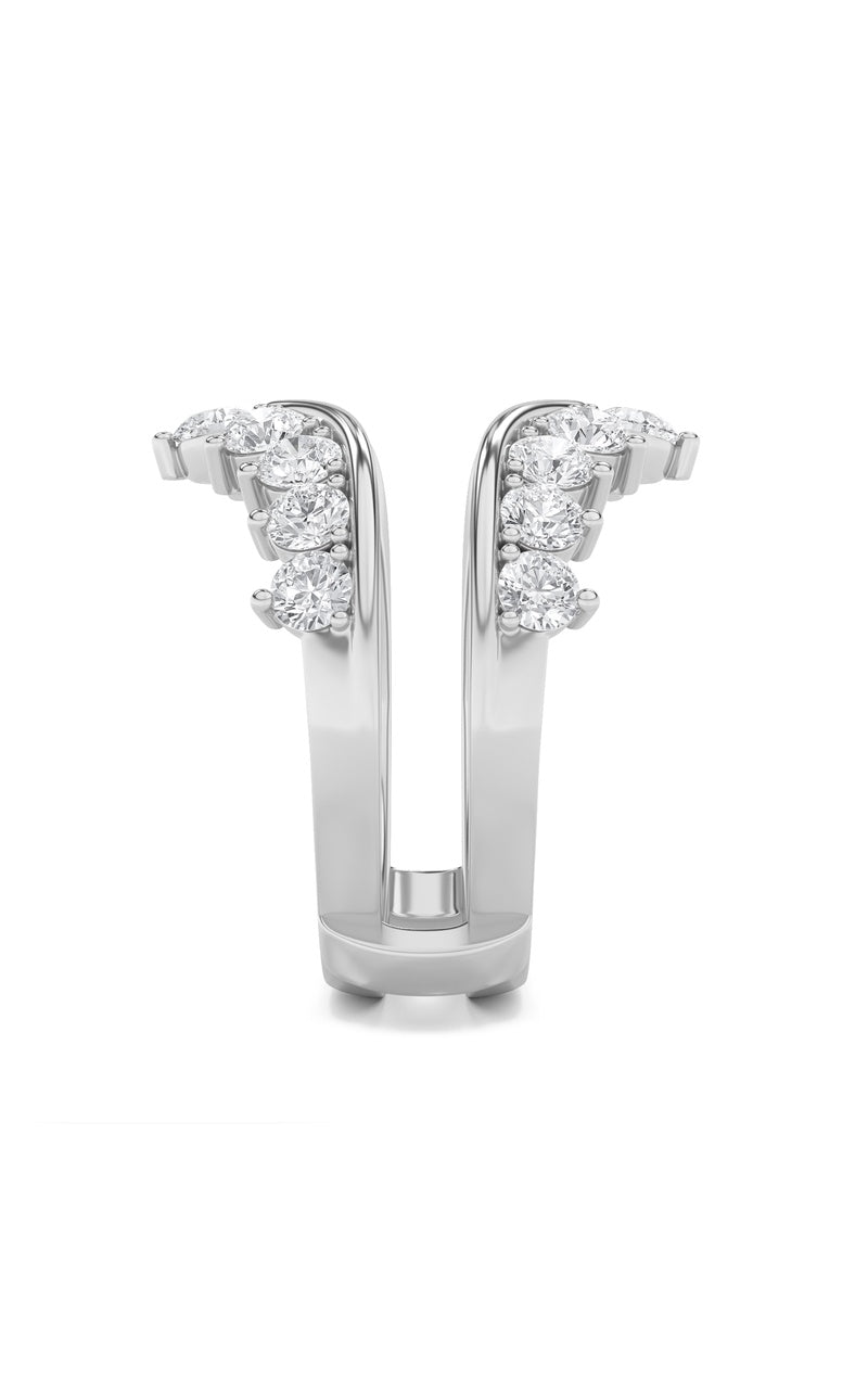 2Cttw Round Shaped Lab Grown Diamond (F/VS) Insert Jacket Ring in 14K Gold