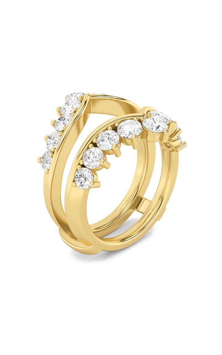 2Cttw Round Shaped Lab Grown Diamond (F/VS) Insert Jacket Ring in 14K Gold