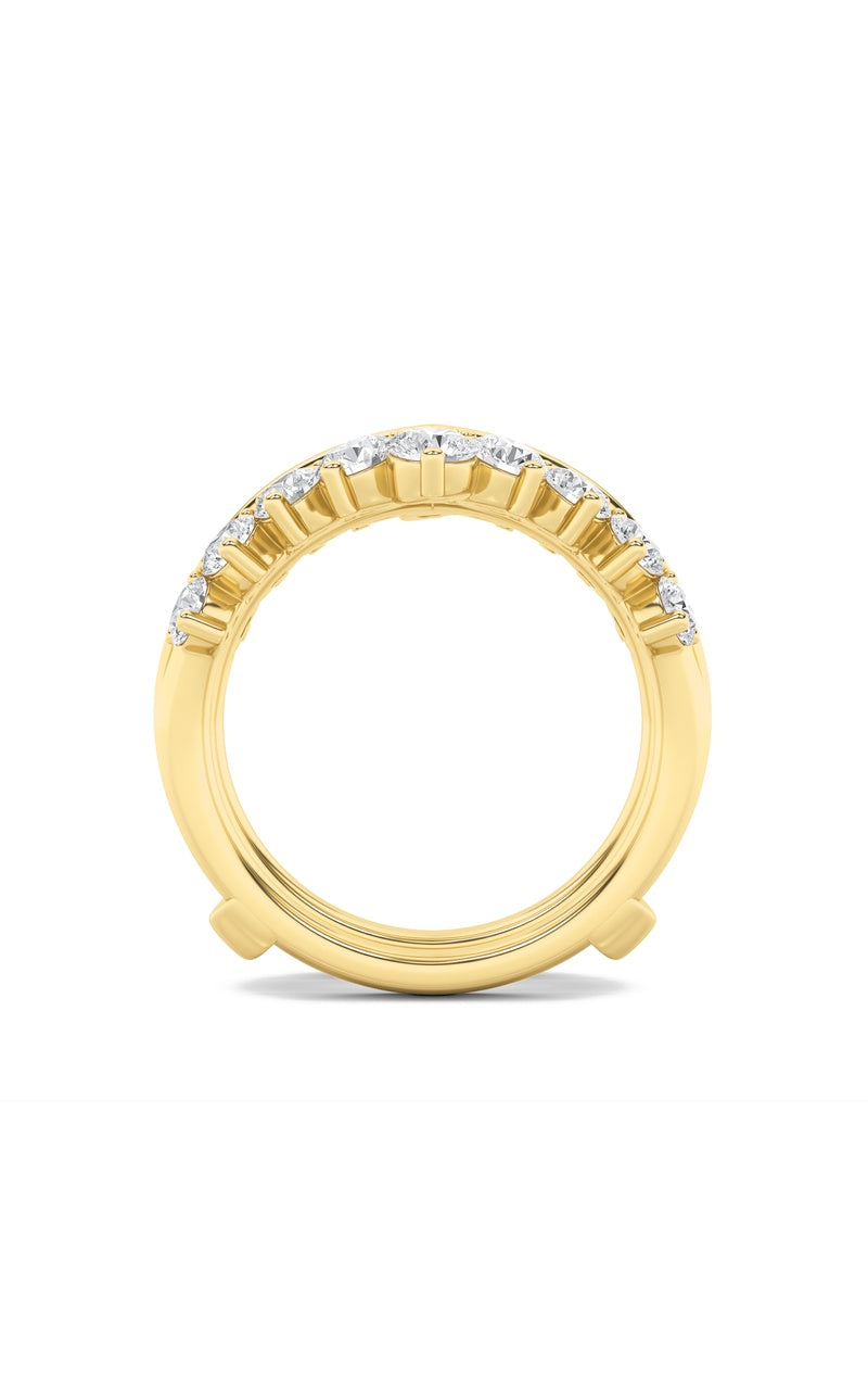 2Cttw Round Shaped Lab Grown Diamond (F/VS) Insert Jacket Ring in 14K Gold