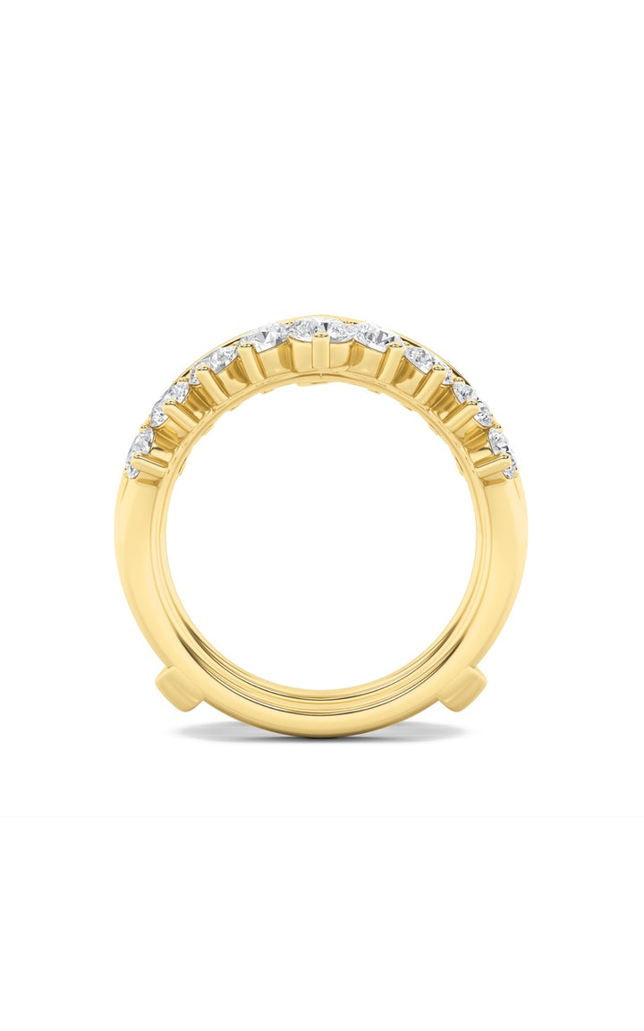 2Cttw Round Shaped Lab Grown Diamond (F/VS) Insert Jacket Ring in 14K Gold