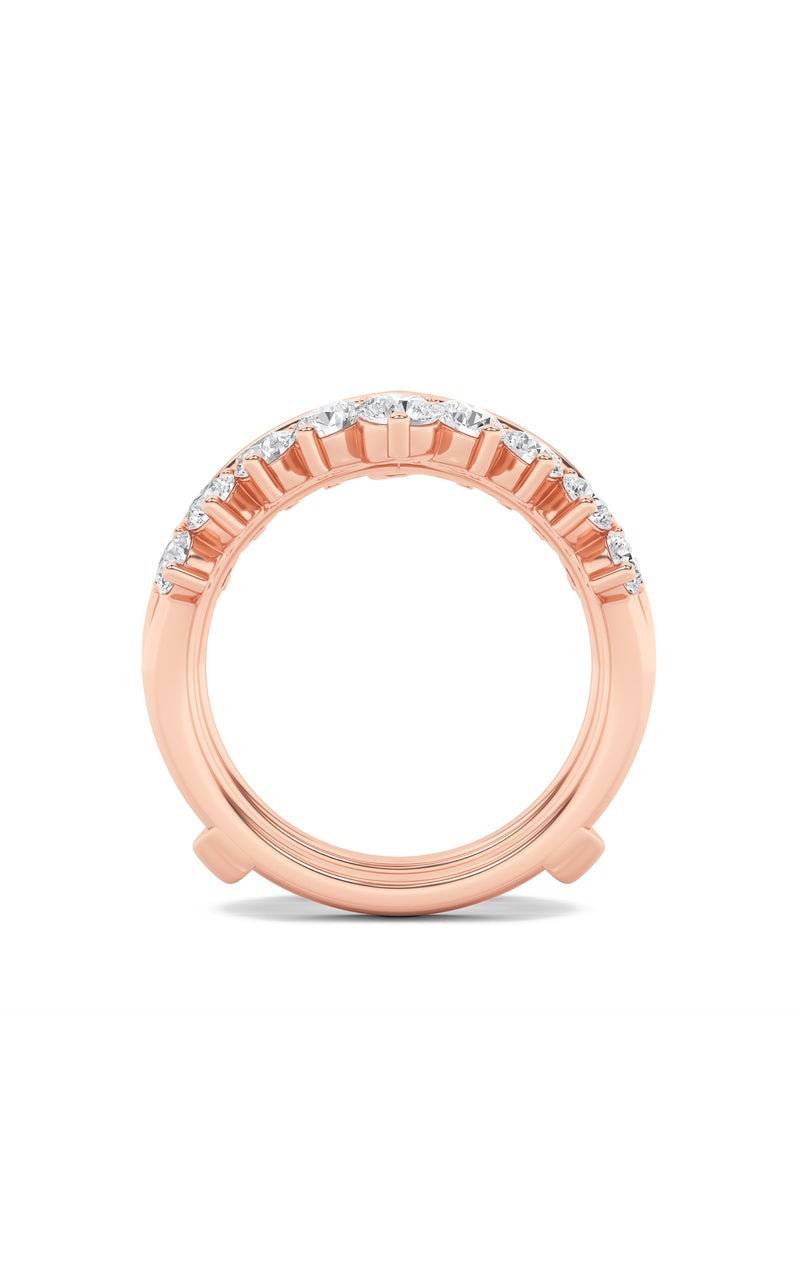 2Cttw Round Shaped Lab Grown Diamond (F/VS) Insert Jacket Ring in 14K Gold