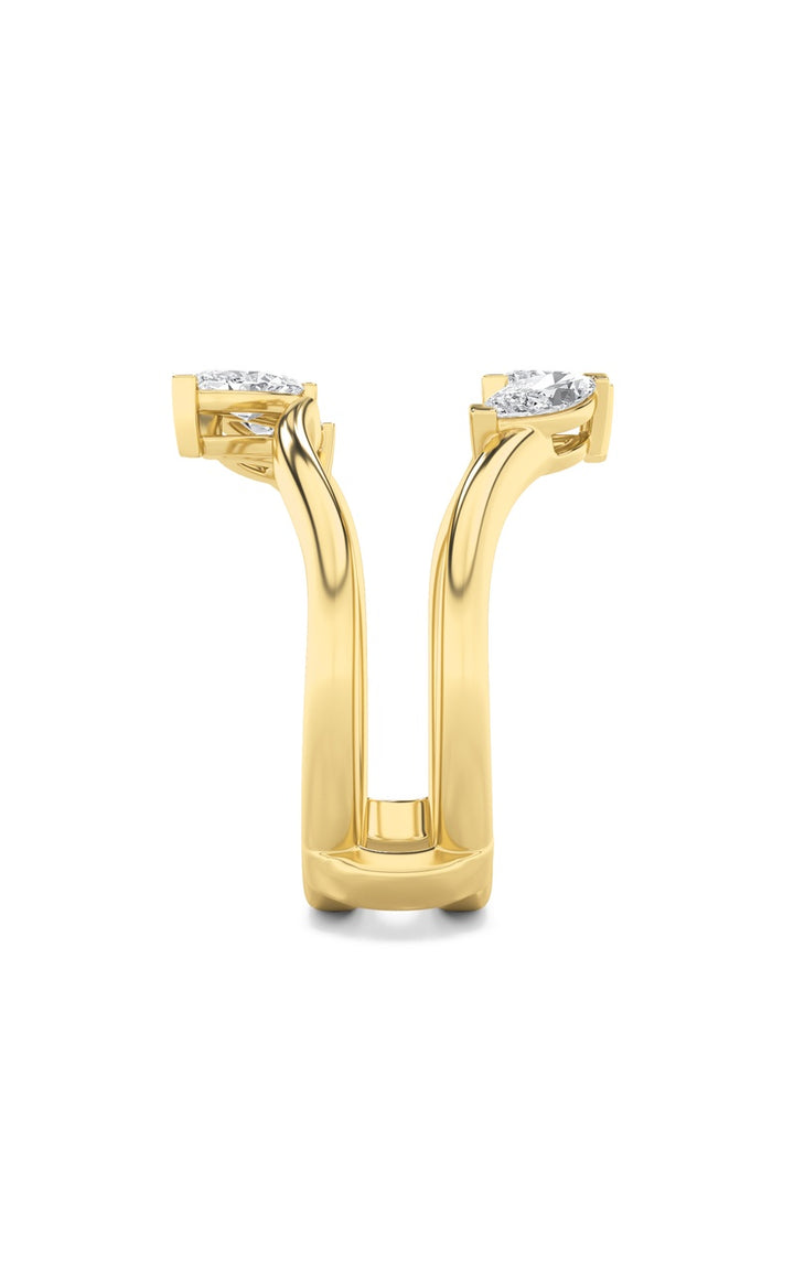 1Cttw Marquise Shaped Lab Grown Diamond (F/VS) Insert Jacket Ring in 14K Gold