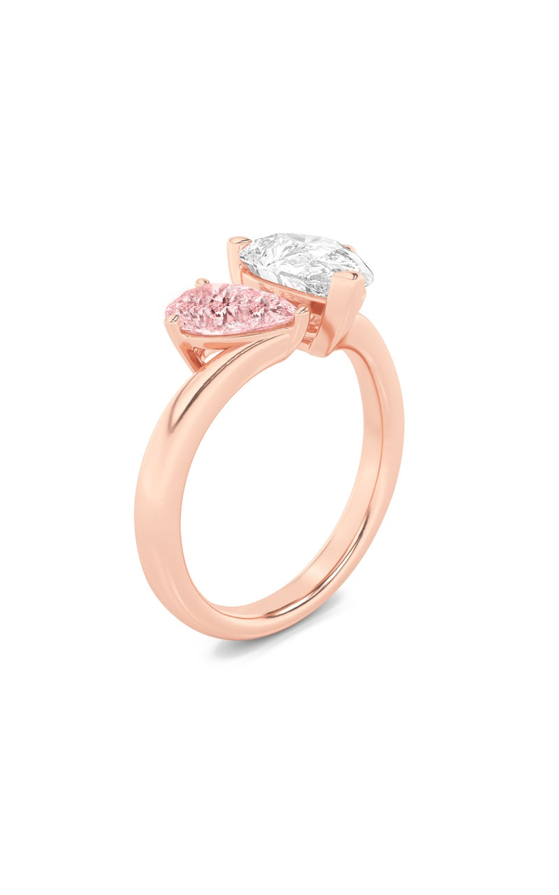 3Cttw Pear Shaped Lab Grown Diamond (F/VS) Toi etMoi Engagement Ring in 14K Gold