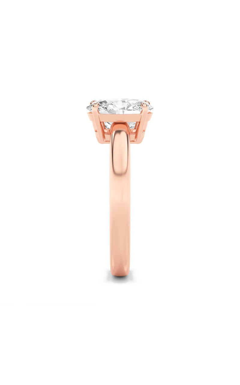 3Cttw Emerald Shaped Lab Grown Diamond (F/VS) Toiet Moi Engagement Ring in 14K Gold