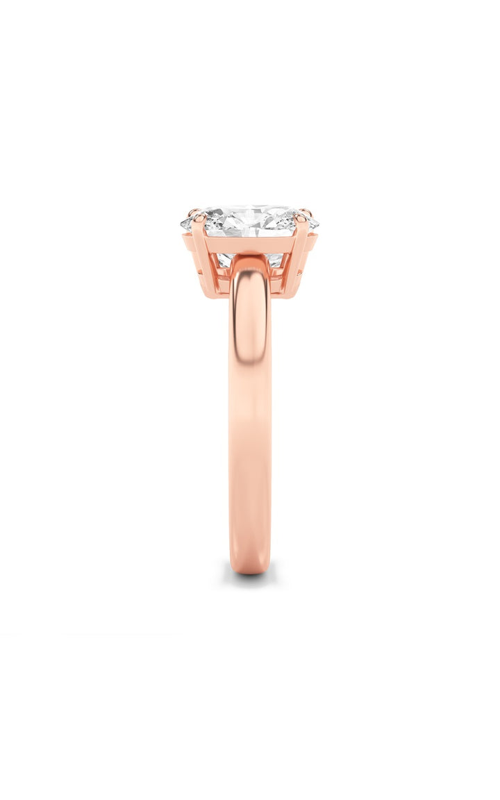 3Cttw Emerald Shaped Lab Grown Diamond (F/VS) Toiet Moi Engagement Ring in 14K Gold