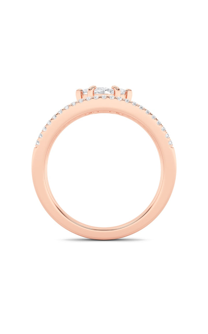 0.5Cttw Marquise Shaped Lab Grown Diamond (G/VS) Fashion Ring in 10K Gold