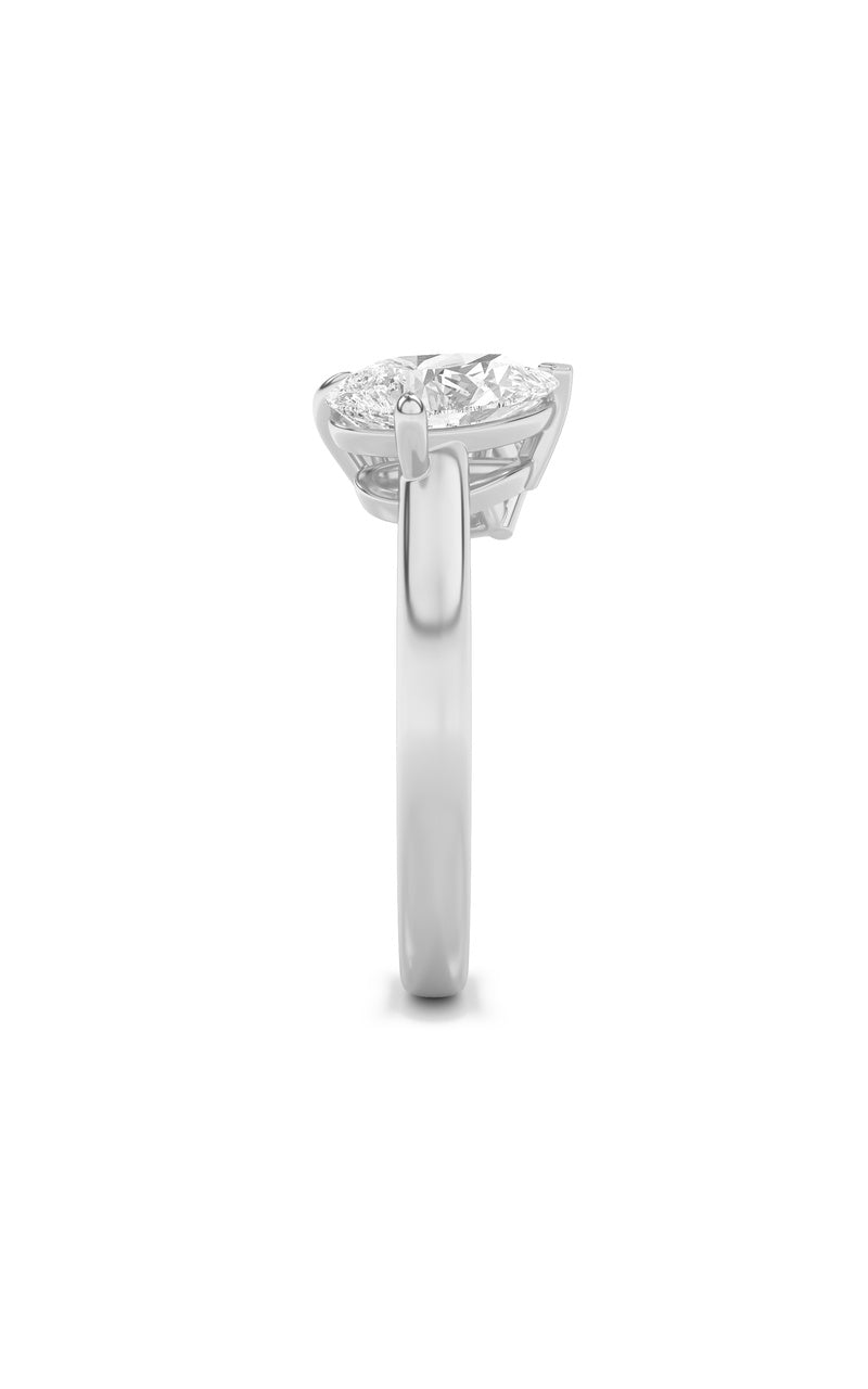 3Cttw Emerald Shaped Lab Grown Diamond (F/VS) Toi et Moi Fashiion Ring in 14K Gold