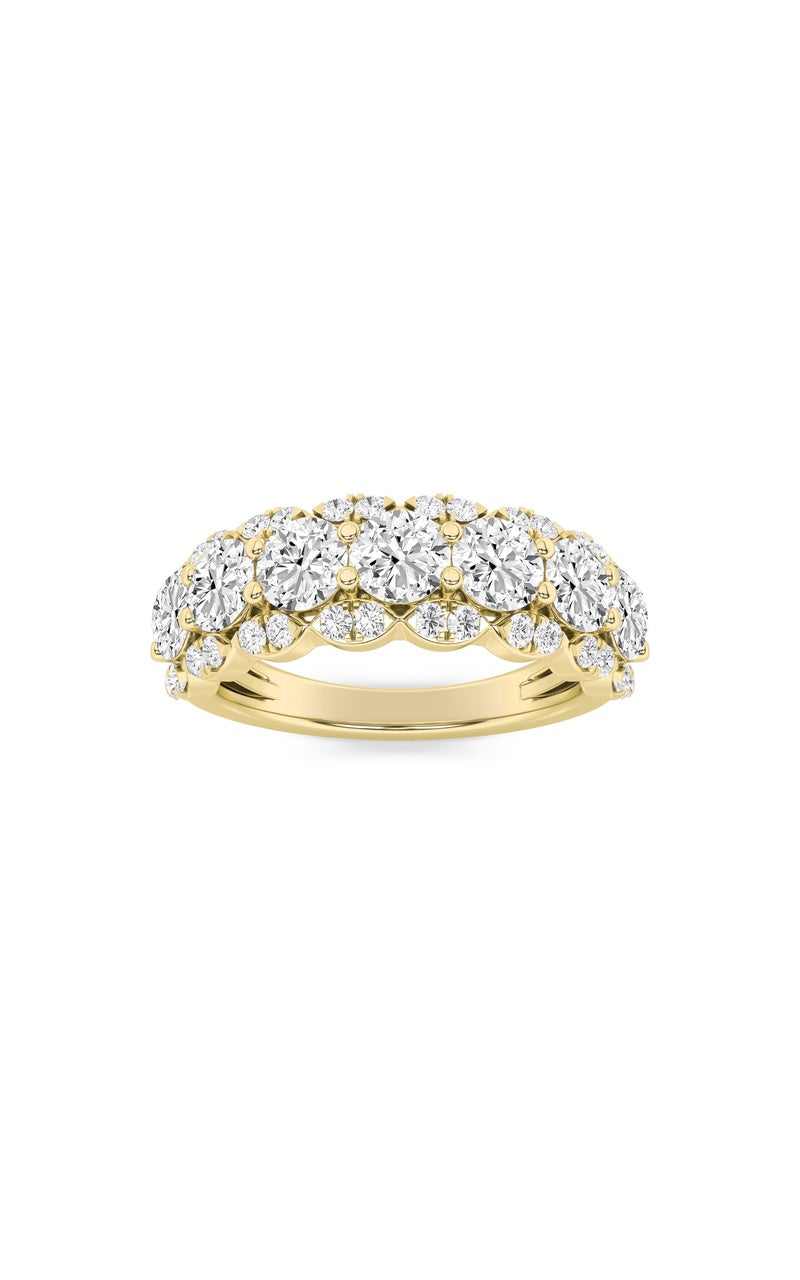 2Cttw Round Shaped Lab Grown Diamond (F/VS) MultiStone Band Ring in 14K Gold