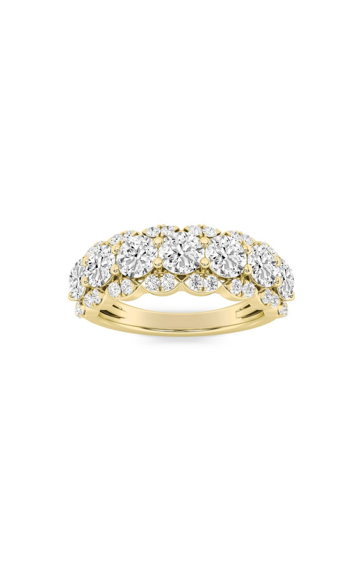 2Cttw Round Shaped Lab Grown Diamond (F/VS) MultiStone Band Ring in 14K Gold