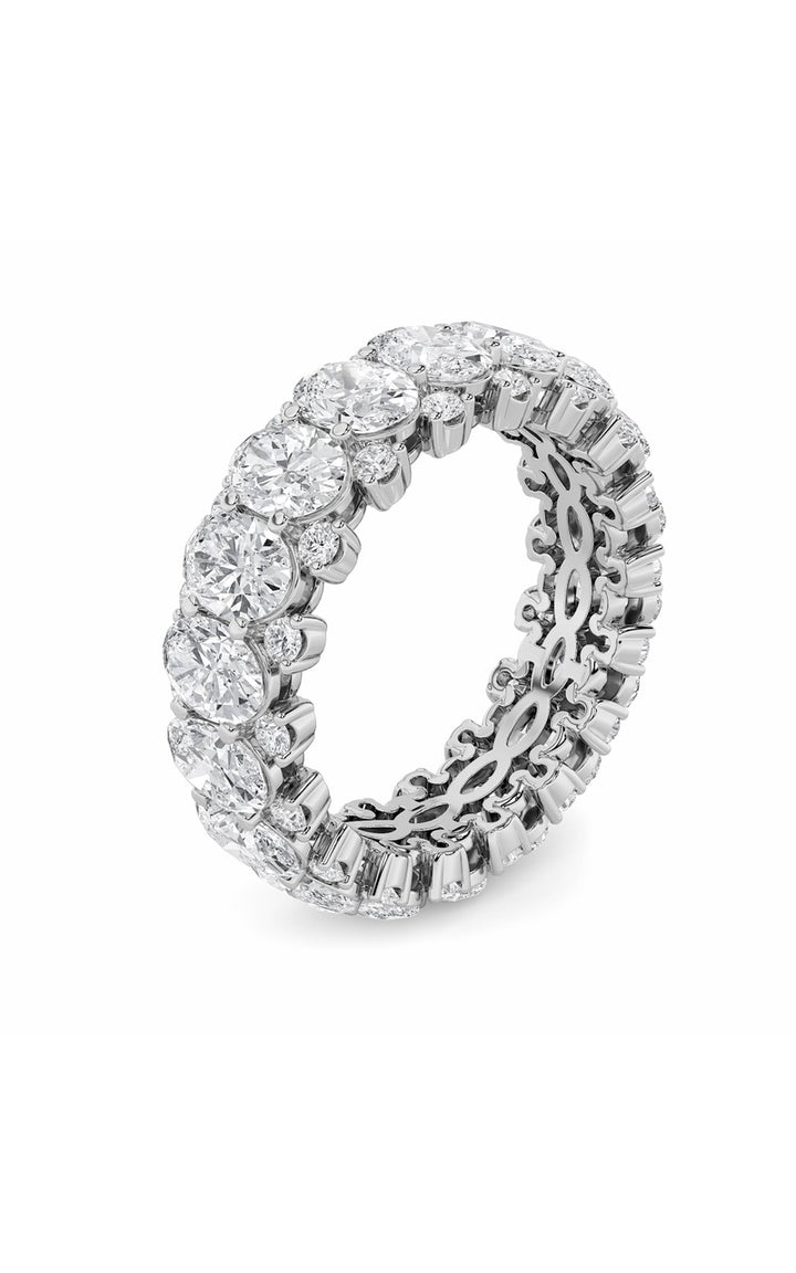 6Cttw Oval Shaped Lab Grown Diamond (F/VS) Eternity Band Ring in 14K Gold