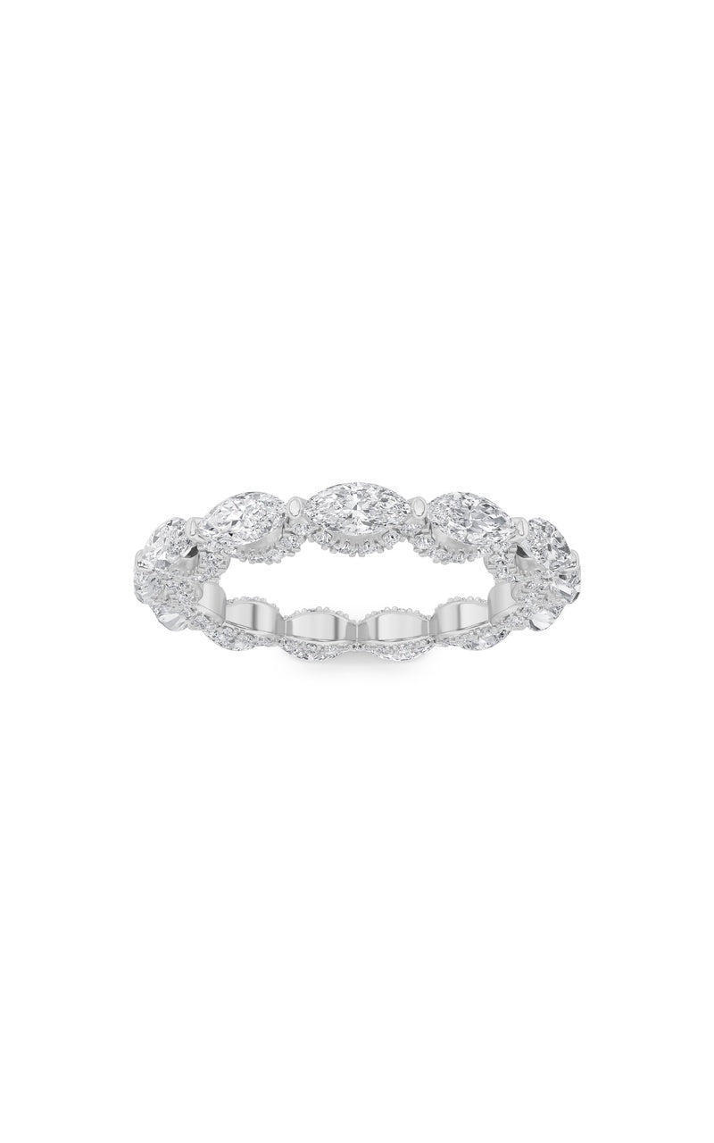 2.5Cttw Marquise Shaped Lab Grown Diamond (F/VS) Eternity Band Ring in 14K Gold