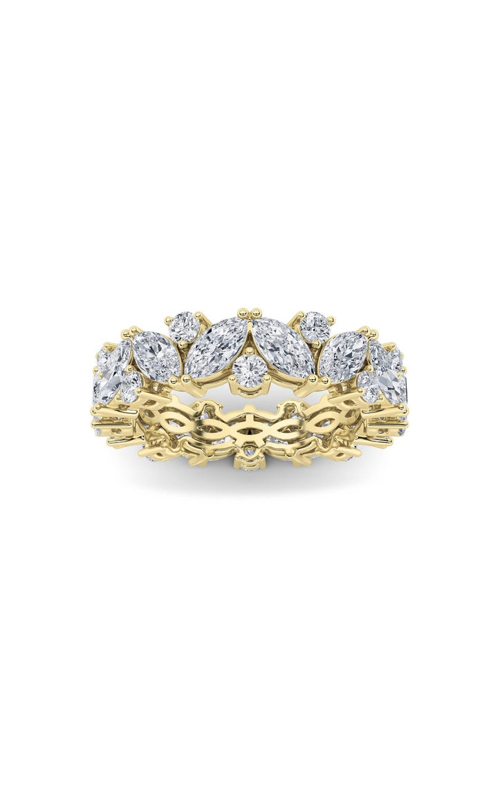 3Cttw Marquise Shaped Lab Grown Diamond (F/VVS) Eternity Band Ring in 14K Gold