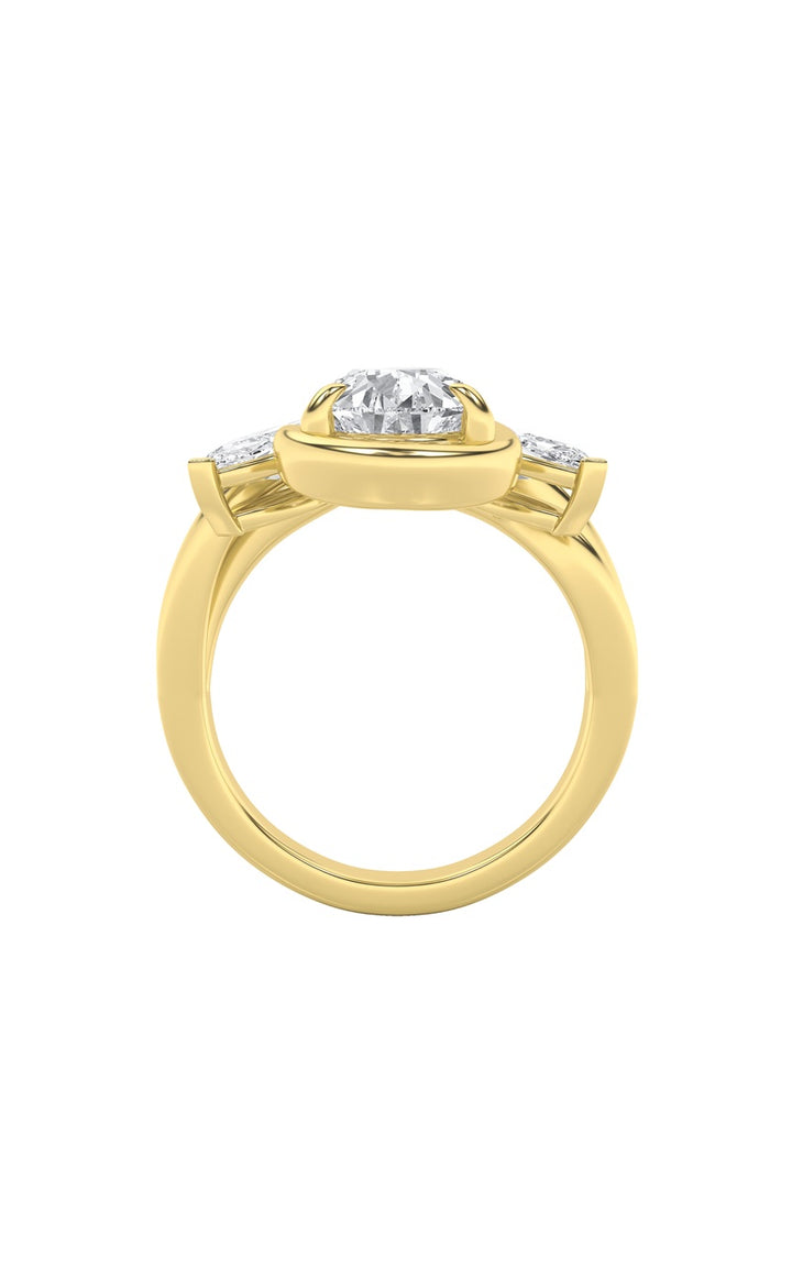 3CTW Pear Shaped Lab Grown Diamond (F/VS) Knot Ring in 14K Gold