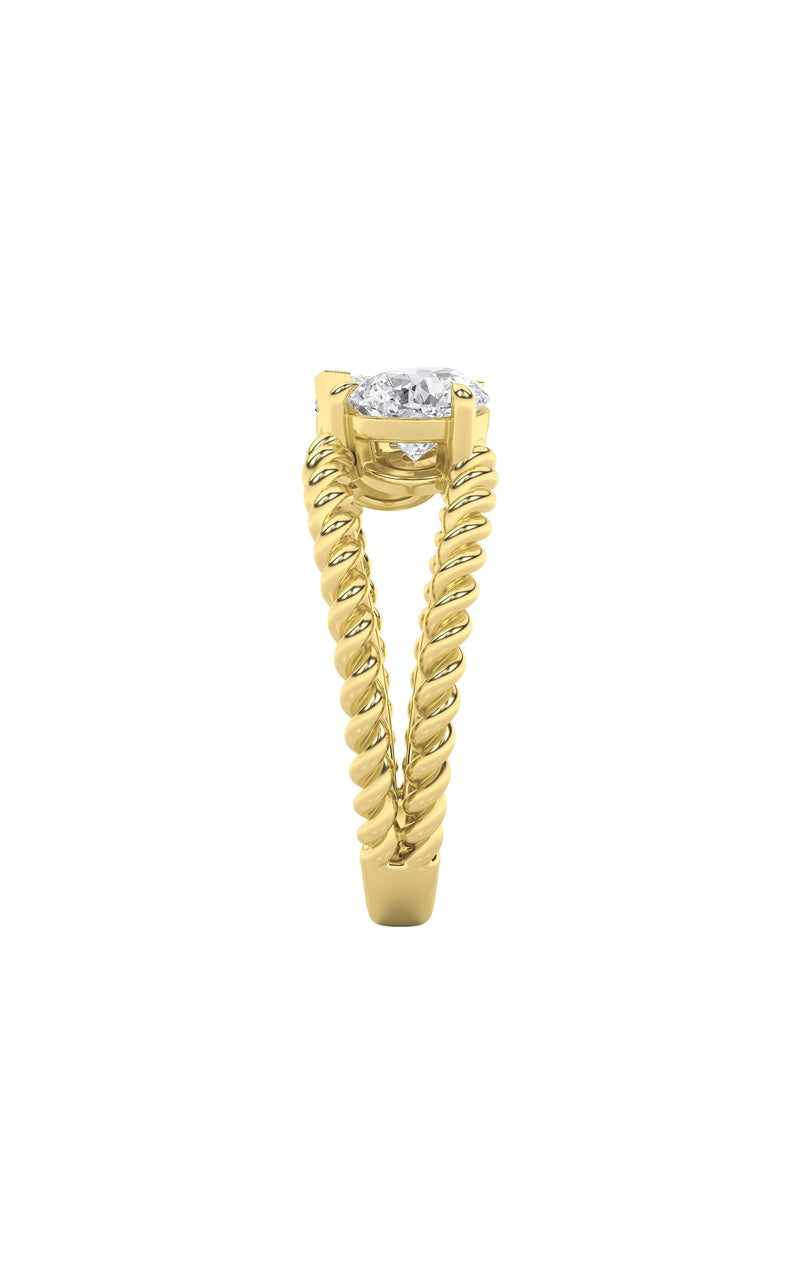 2Cttw Pear Shaped Lab Grown Diamond (F/VS) Toi etMoi Fashiion Ring in 14K Gold