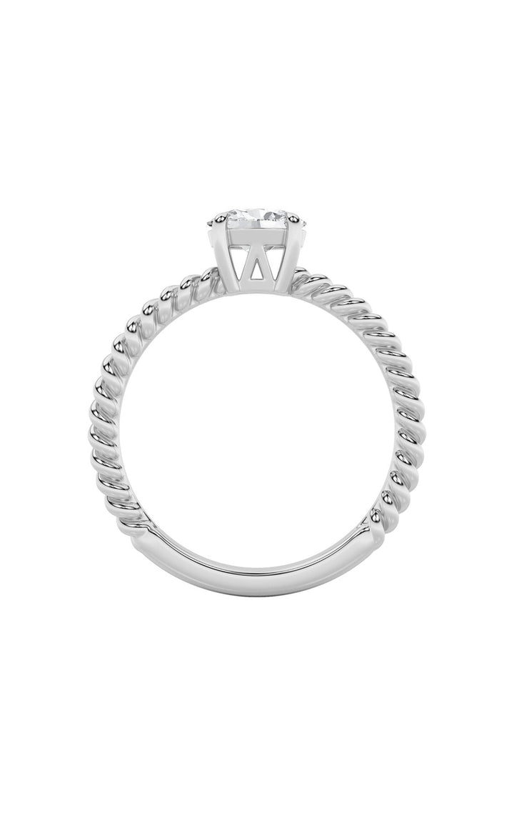 0.5Cttw Oval Shaped Lab Grown Diamond (F/VS) Petite Solitaire Engagement RING in 14K Gold