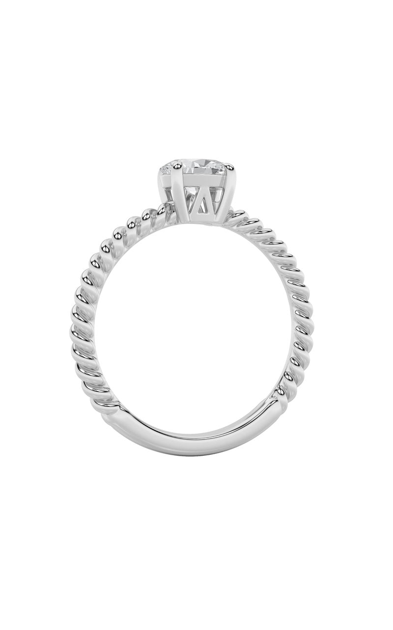 0.5Cttw Oval Shaped Lab Grown Diamond (F/VS) Petite Solitaire Engagement RING in 14K Gold