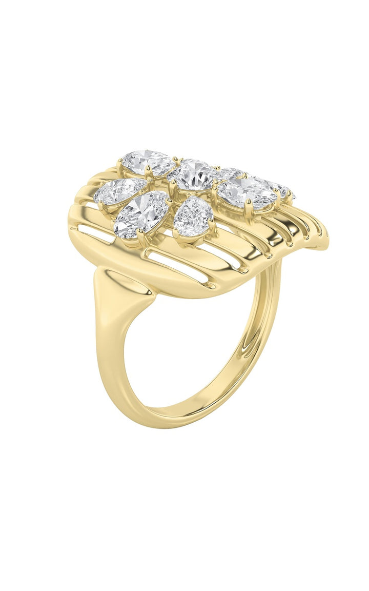 2Cttw Round Shaped Lab Grown Diamond (F/VS) Fashion Ring in 14K Gold