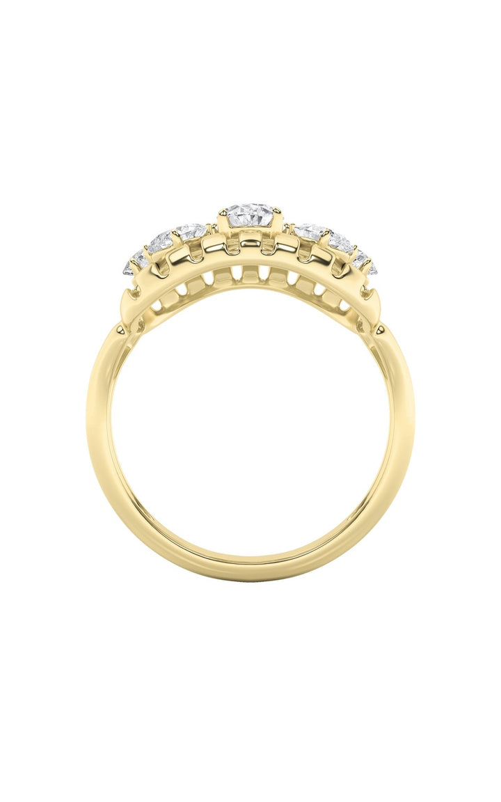2Cttw Round Shaped Lab Grown Diamond (F/VS) Fashion Ring in 14K Gold