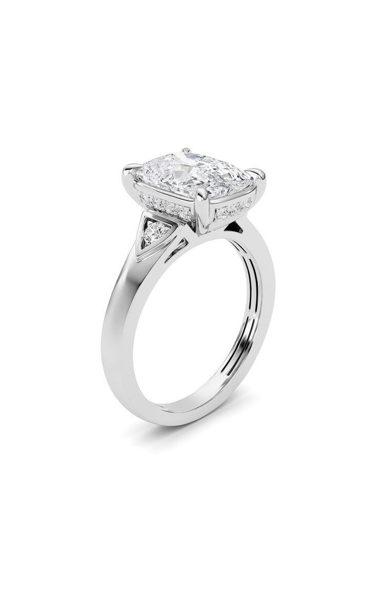 3.25Cttw ELongated Cushion Lab Grown Diamond (F/VS )Ring in 14K Gold