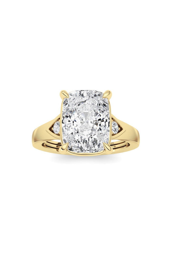 3.25Cttw ELongated Cushion Lab Grown Diamond (F/VS )Ring in 14K Gold