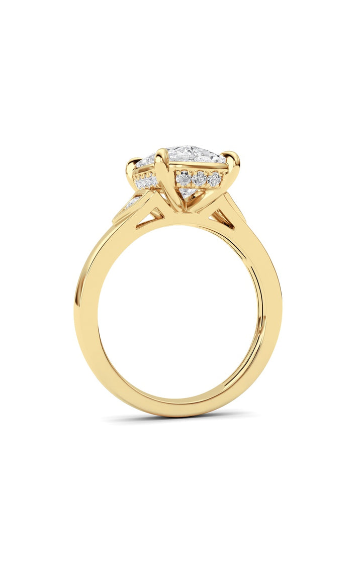 3.25Cttw ELongated Cushion Lab Grown Diamond (F/VS )Ring in 14K Gold