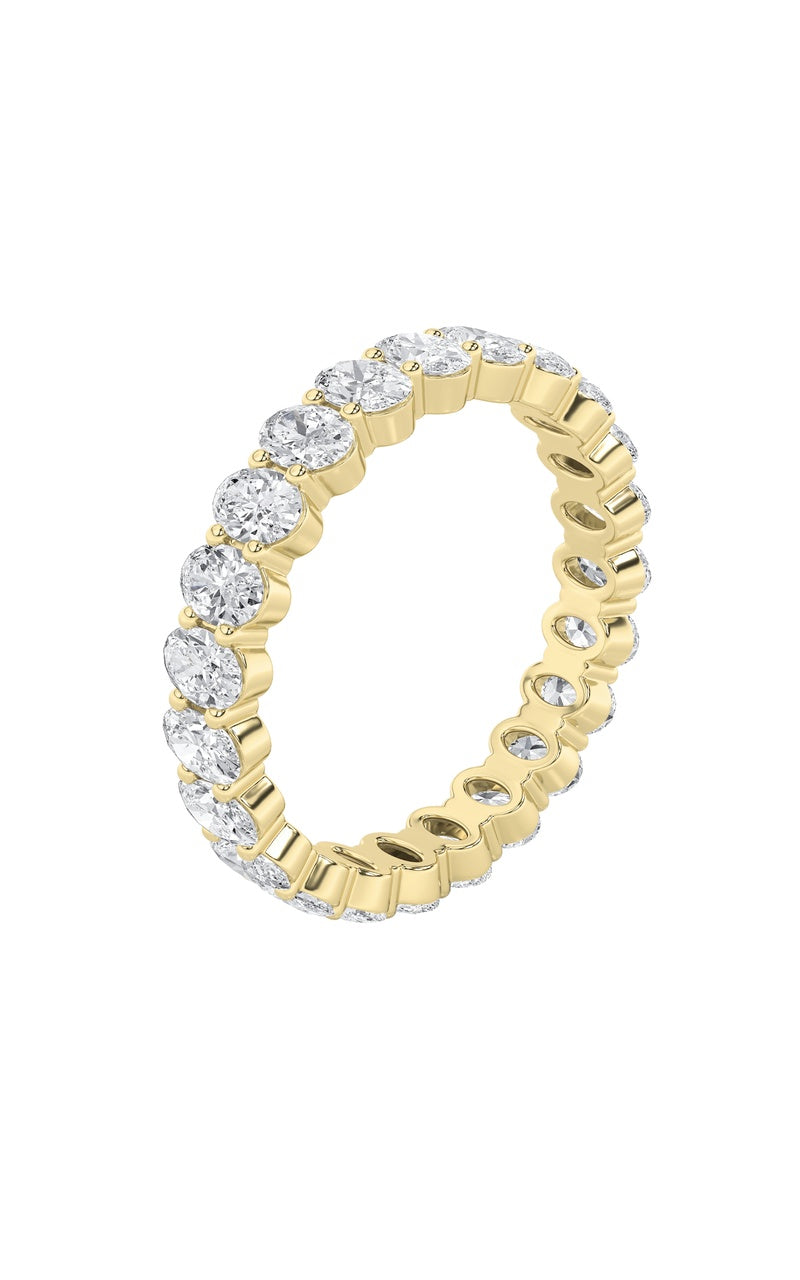 2.1Cttw Oval Shaped Lab Grown Diamond Split ProngEternity Ring in 14K Gold (F/VS)