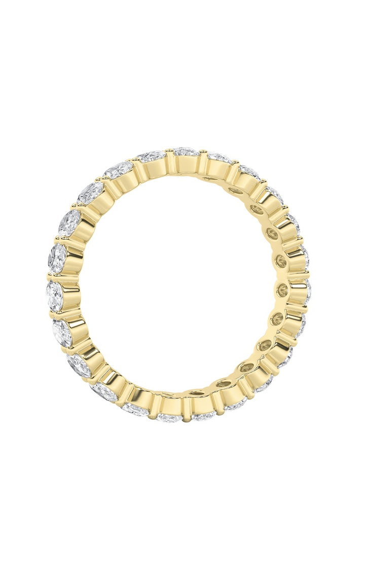 2.1Cttw Oval Shaped Lab Grown Diamond Split ProngEternity Ring in 14K Gold (F/VS)