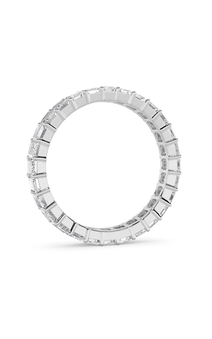 3.35Cttw Emerald Shaped Lab Grown Diamond Split Prong Eternity Ring in 14K Gold (F/VS)