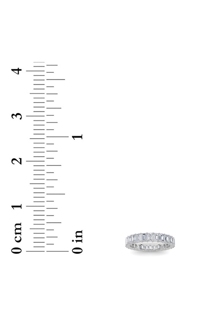 3.35Cttw Emerald Shaped Lab Grown Diamond Split Prong Eternity Ring in 14K Gold (F/VS)