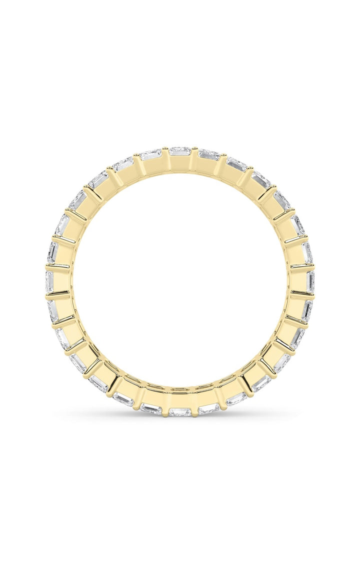 3.35Cttw Emerald Shaped Lab Grown Diamond Split Prong Eternity Ring in 14K Gold (F/VS)