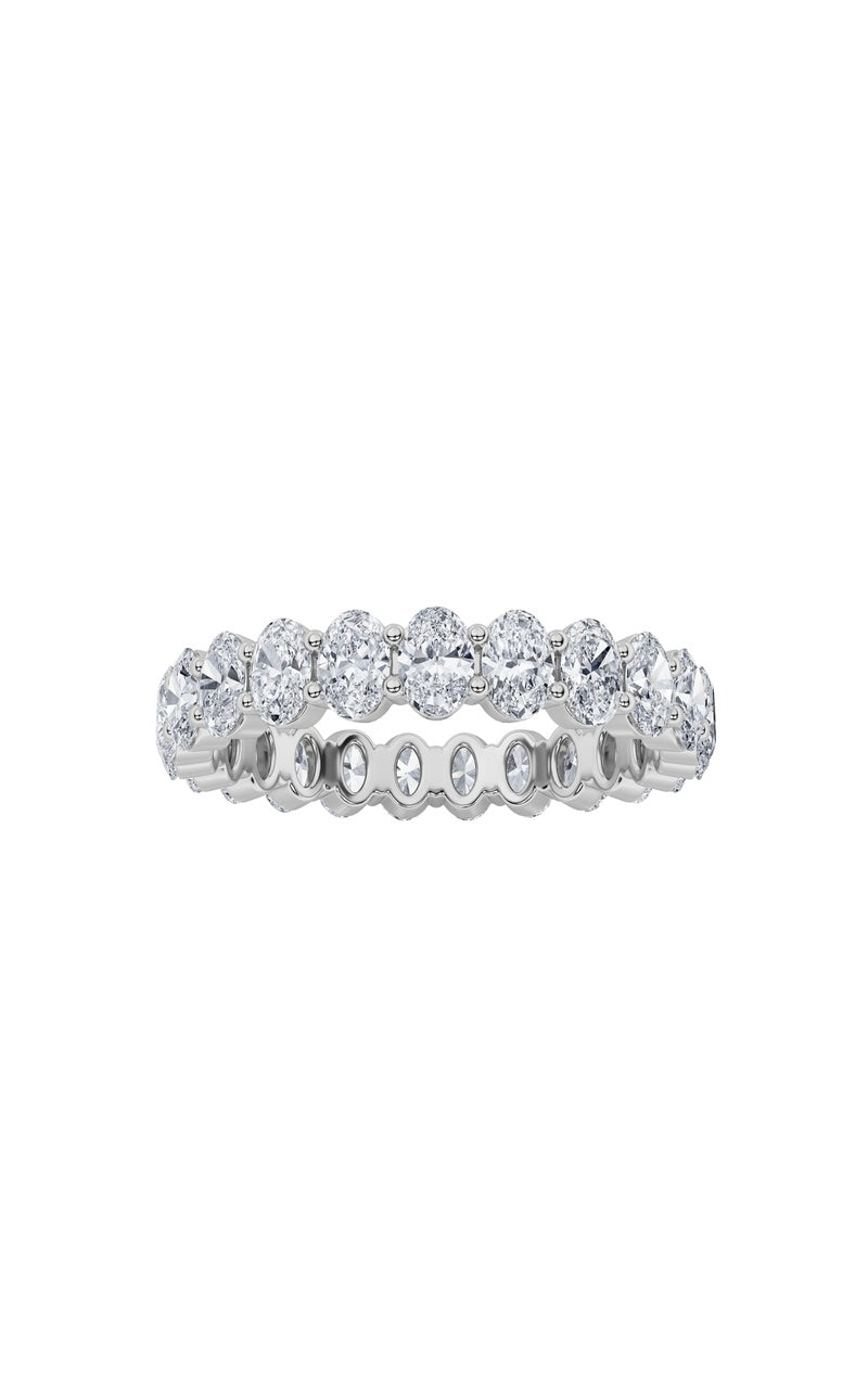 2.9Cttw Oval Shaped Lab Grown Diamond Split ProngEternity Ring in 14K Gold (F/VS)