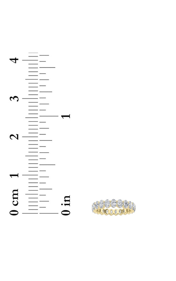2.9CTW Oval Shaped Lab Grown Diamond Split Prong Eternity Ring in 14K Gold (F/VS)